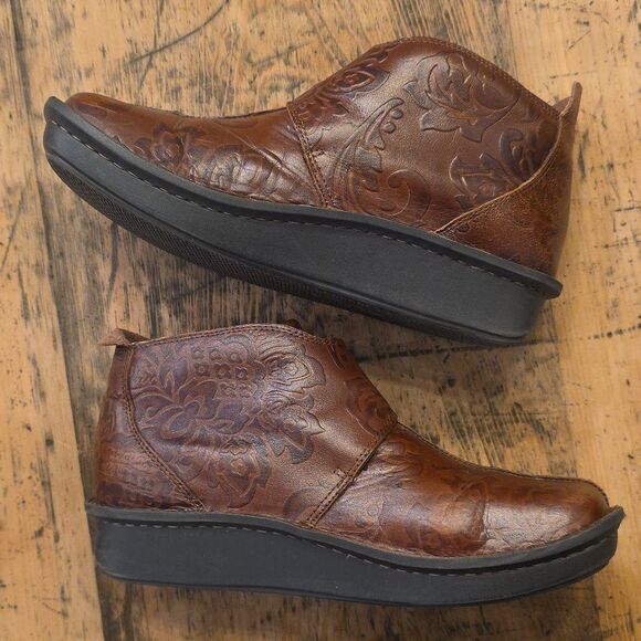 ALEGRIA Caiti Choco Embossed Rose Boot Size 40/9-9.5 Fall Boho Coastal Cowgirl - Picture 6 of 9